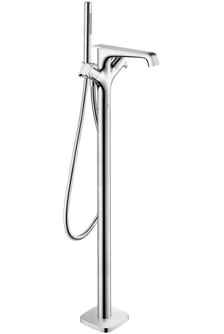ハンスグローエ　36416000　アクサーチッテリオＥ 床付式サーモスタットバス・シャワー混合水栓（化粧部） [■♪]｜まいどＤＩＹ