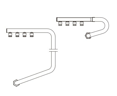 コロナ　UHB-MH-PE4　温水ルームヒーター部材 架橋ポリ4回路ヘッダーセット [■]｜まいどＤＩＹ