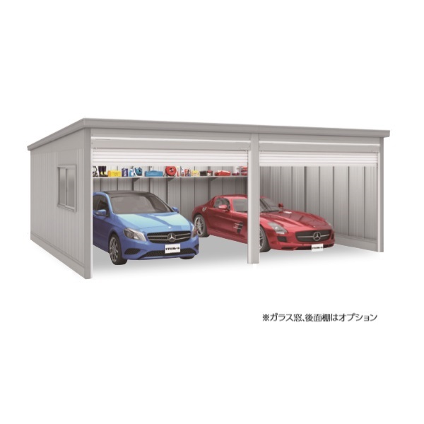 イナバガレージ 『※九州限定※ GRN-3652HL-2 一般型』 ガレーディア ハイルーフ 2台収納タイプ ♪