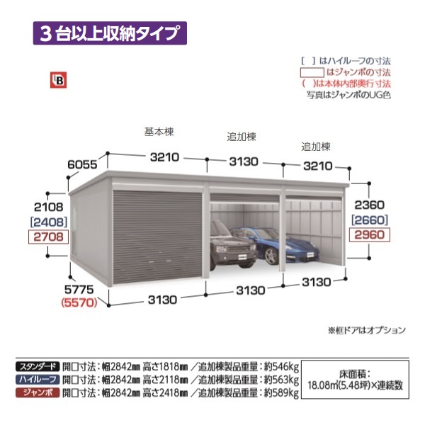 イナバガレージ ガレーディア 追加棟 スタンダード [♪△] 生活雑貨