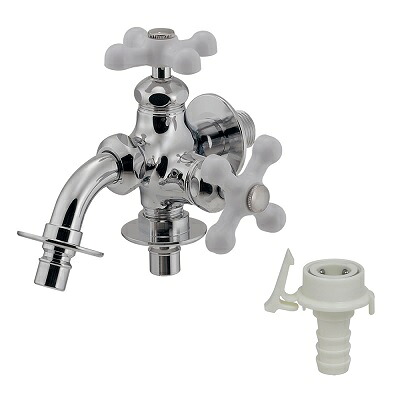 水栓金具　カクダイ　704-115-13 洗濯機用双口水栓｜まいどＤＩＹ