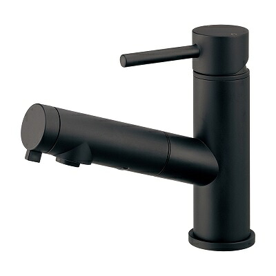カクダイ 184-030A-MD 水栓金具 シングルレバー引出し混合栓 SYATORA ブレードホース 逆流防止機能付 マットブラック|まいどDIY