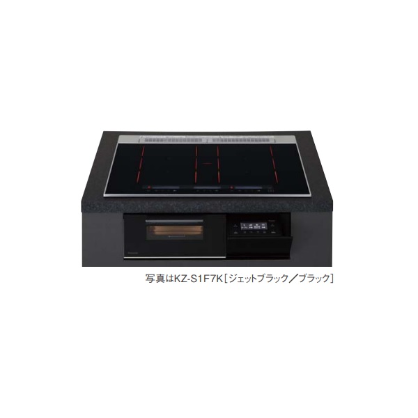 パナソニック KZ-S1F7K IHクッキングヒーター ビルトインタイプ 幅75cm Sシリーズ 3口 トップ：ジェットブラック｜まいどＤＩＹ