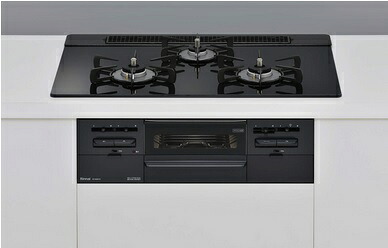 リンナイ 【RS71W36T1RBW プロパン用】 ビルトインコンロ プロパン 75cm 強火力(左・右) SENCE(センス) シアーブラック [■]｜まいどＤＩＹ