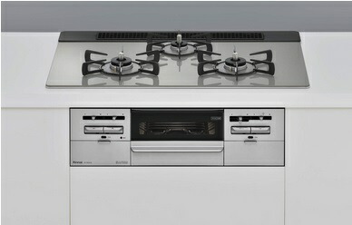 リンナイ 【RS71W36T2RVW 都市ガス用】 ビルトインコンロ 都市ガス 75cm 強火力(左・右) SENCE(センス) シルキーシルバー [■]｜まいどＤＩＹ