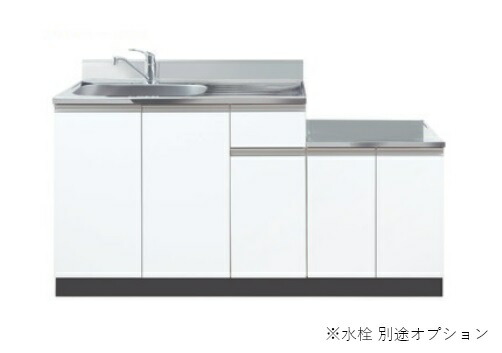 【地域限定】イースタン工業 CF2-165A コンロ台付流し台 W1650&times;D550&times;H800mm コンフィシーリーズCF2 水栓別売 [♪]｜まいどＤＩＹ