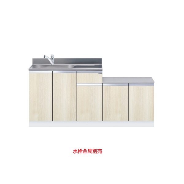 onedo/ワンド/旧マイセット KTD5-80-170DK-(左/右)-RV 木目 KTD5型 一体型流し台 トップ出し 間口170cm 奥行55cm ♪