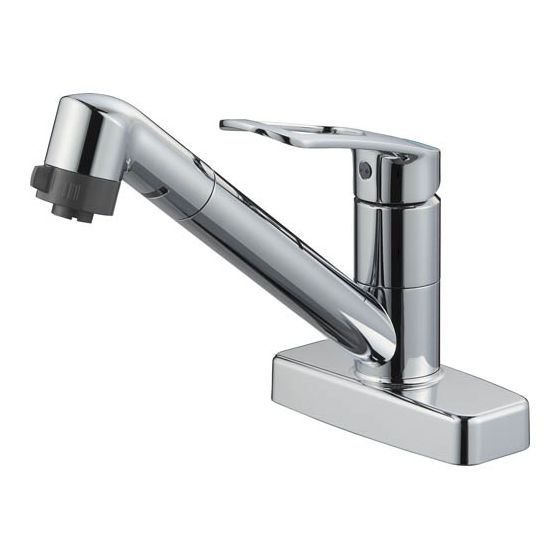 楽天市場】水栓金具 三栄水栓 K77CEV-13 シングル台付混合栓 キッチン