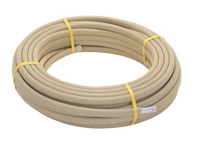 SANEI/三栄水栓 配管用品 T421R-863E-10A 一口循環接続 さや管付ペア樹脂管 バスルーム用 50m|まいどDIY