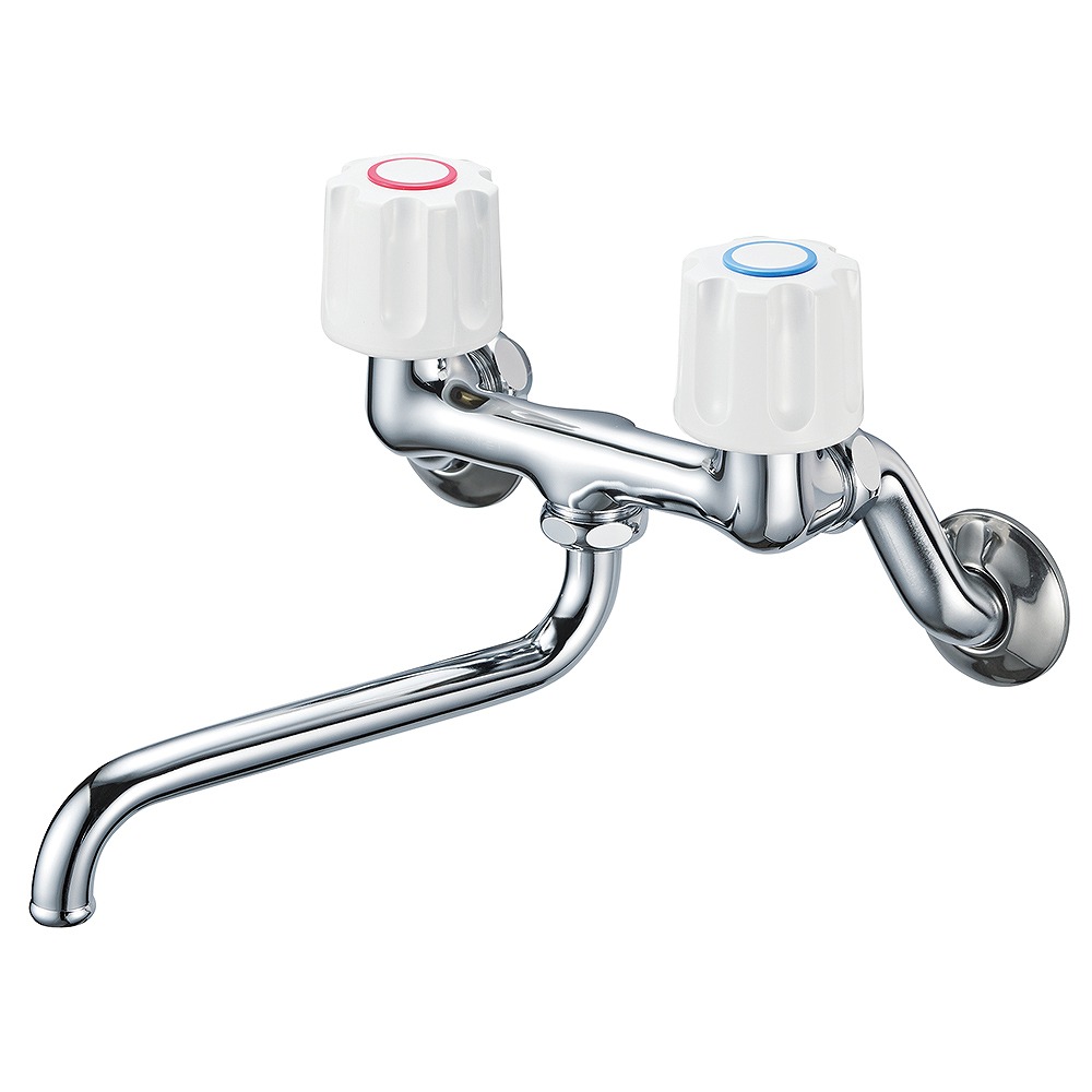 水栓金具 三栄水栓 K11-W-13 壁付ツーバルブ ツーバルブ混合栓 共用形 キッチン用