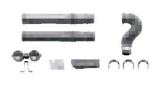 長府/サンポット 石油暖房機 関連部材　FR-5S4　FF暖房機・給排気管延長セット 延長セット（ステンレス管使用） ♪