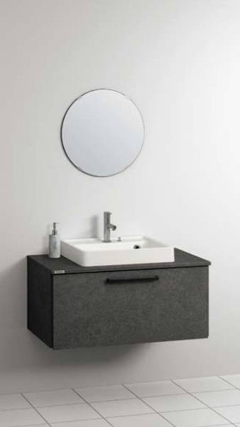 クリナップ [ミラー (丸形ミラー)M-0501BVMNN + コンポタイプ BBVH090CWNWBRCRRB ] 間口90cm エルヴィータ チャコール 受注生産品&sect;♪｜まいどＤＩＹ