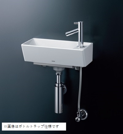 TOTO 手洗器　LSH50AS　壁掛手洗器角型(立水栓セット) Sトラップ 壁給水・床排水 [♪■]｜まいどＤＩＹ