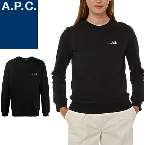 A.P.C. アーペーセー トレーナー レディース スウェットシャツ 長袖 クルーネック 丸首 ロゴ ブランド 黒 ブラック ITEM SWEATSHIRT COFBQ F27663 [YP発送]｜MSS（エムエスエス）