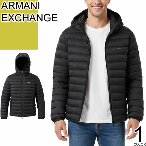 アルマーニ 取り替えっこ ARMANI EXCHANGE 落ち込む 落ち込む上衣 ともし火落ち込む アウター メンズ 2025年秋冬新作 ボンネットあり ロゴタイプ 心地好い 商行為 防寒 軽さ 通い 通学 馬鹿でかい大いさ ブランド名 黒 黒いこと XM001577 AF16927