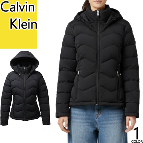 カルバンクライン Calvin Klein 中綿ジャケット 中綿コート ブルゾン アウター レディース フード付き 軽量 撥水 防寒 通勤 通学 大きいサイズ ブランド 黒 ブラック HOODED PUFFER JACKET CW333974|MSS(エムエスエス)