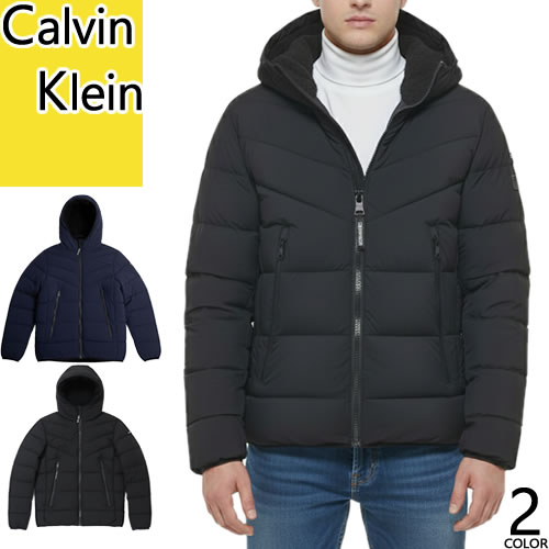 カルバンクライン Calvin Klein 中綿ジャケット ブルゾン アウター メンズ フード付き アウトドア ゴルフ 軽量 撥水 防寒 通勤 通学 大きいサイズ ブランド 黒 ブラック ネイビー HOODED STRETCH JACKET CM155201