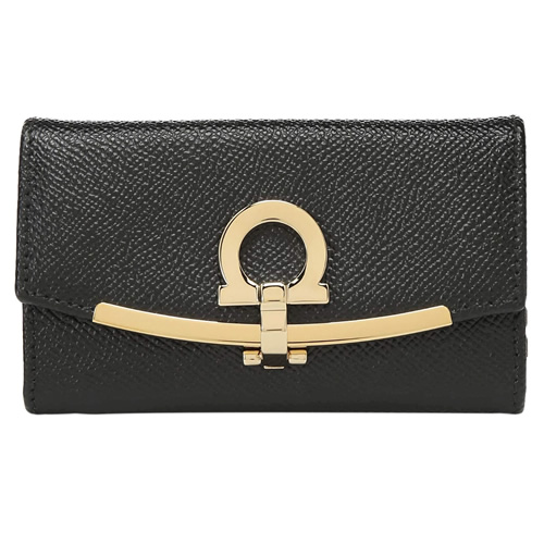 フェラガモ Salvatore Ferragamo GANCINI 本革 KEY CASE 黒 0683320