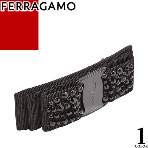 サルヴァトーレ フェラガモ Salvatore Ferragamo バレッタ ヘアアクセサリー ヘアクリップ レディース 22年春夏新作 ヴァラ リボン クリスタル 髪留め 結婚式 キラキラ ブランド プレゼント 黒 ブラック Vara Bow Swarovski Hairclip S 国産