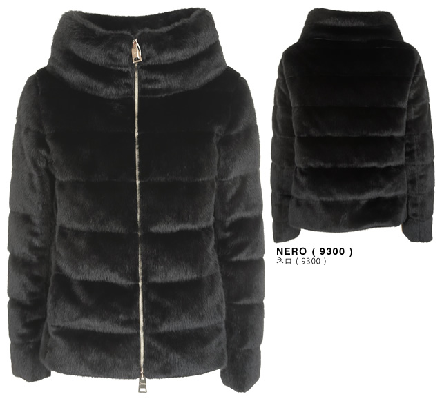 黒 ショート ファーコート ダウン レディース 大きいサイズ アウター Eco ブランド Downjacket ブラック Fur Herno ヘルノ 大きいサイズ ダウンジャケット 年秋冬新作 スタンドネック Pi1166d ファーコート Mss エムエスエス 送料無料 イタリアの