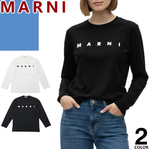 マルニ MARNI ロンT Tシャツ キッズ レディース 2025年秋冬新作 長袖 ロゴ プリント クルーネック 丸首 ブランド 綿100% おしゃれ 黒 白 ブラック ホワイト COTTON LS T-SHIRT WITH MARNI PRINT M01603 M00RF [CP発送]｜MSS（エムエスエス）