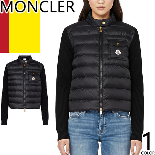 モンクレール MONCLER ダウン カーディガン レディース 2025年秋冬新作 ダウン切り替え ウール ナイロン 秋冬 冬 厚手 おしゃれ ブランド 大きいサイズ 黒 ブラック PADDED CARDIGAN 9B00028 M4281