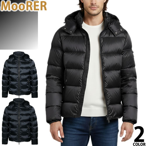 楽天市場】 ムーレー MOORERメンズ フード付き ダウンジャケット