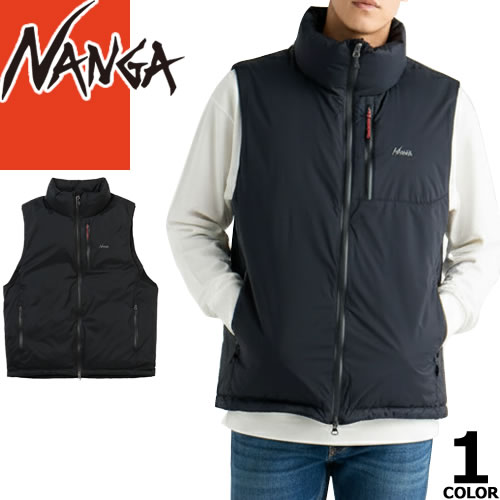 \SALE 在庫限り/【37,400円→33,580円】ナンガ NANGA ダウン オーロラテックス スタンドカラー ダウンベスト アウター メンズ 2025年秋冬新作 カジュアル アウトドア キャンプ 登山 軽量 防寒 防水 通勤 通学 大きいサイズ ブランド 黒 ブラック