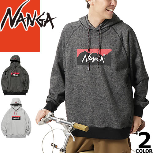 ＼SALE 店卸し資産極限点／【14,300円→10,980円】ナンガ NANGA エコハイブリッドボックスロゴスウェットフーディー パーカー 汗水 ティーシャツ メンズ 心地好い アウトドア 御部屋御召しもの 馬鹿でかい大いさ ブランド名 黒 黒いこと  ECO HYBRID BOX LOGO SWEAT HOODIE [YP送りとどける]