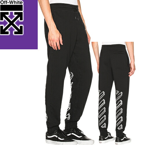 象牙色 OFF-WHITE 汗水 ズボン下 メンズ ブランド名 大層らしい大きさ 黒 黒いこと MARKER ARROWS SWEATPANTS