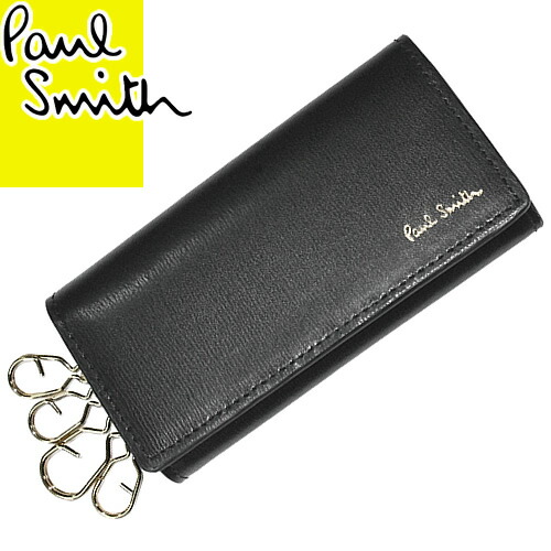 ポールスミス Paul Smith キーケース 4連キーケース メンズ マルチストライプ ブランド 本革 プレゼント ギフト 男性 黒 ブラック City Emboss Key Case 30pap 990 S 話題の人気