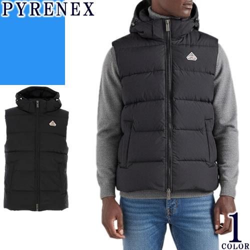 ピレネックス スプートニック PYRENEX SPOUTNIC MINI RS VEST ダウン ダウンベスト アウター メンズ 2025年秋冬新作 フード付き 軽量 防寒 撥水 通勤 通学 大きいサイズ ブランド 黒 ブラック HMY021P