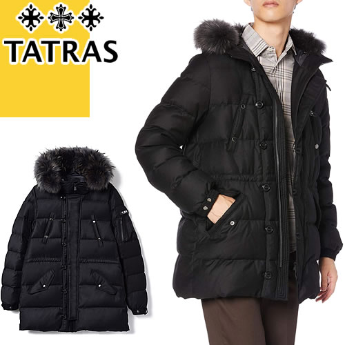輝い のタトラス フォンド Tatras Fondo ダウン ダウンジャケット ダウンコート メンズ ウール ミドル丈 フード付き ブランド 大きい サイズ 軽量 黒 ブラック 上等な の
