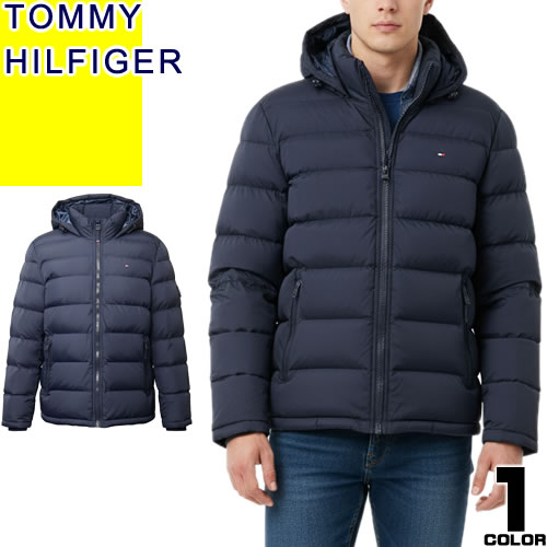トミーヒルフィガー TOMMY HILFIGER 落ちこむ上衣 メンズ 中綿 上衣 アウター ボンネット ブランド名 大層らしい大きさ たわい無い 軽さ 生あたたかい 耐風 紺色 米国海軍 PERFORMANCE HOODY PUFFER JACKET 158AN508