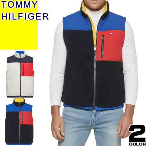 トミーヒルフィガー TOMMY HILFIGER ボア より良い ジレ フリース アウター メンズ アウトドア ゴルフ 軽さ 防寒 通い 通学 大層らしい大きさ ブランド名 白 白いこと 米国海軍 SHERPA STAND COLLAR VEST 151AS574
