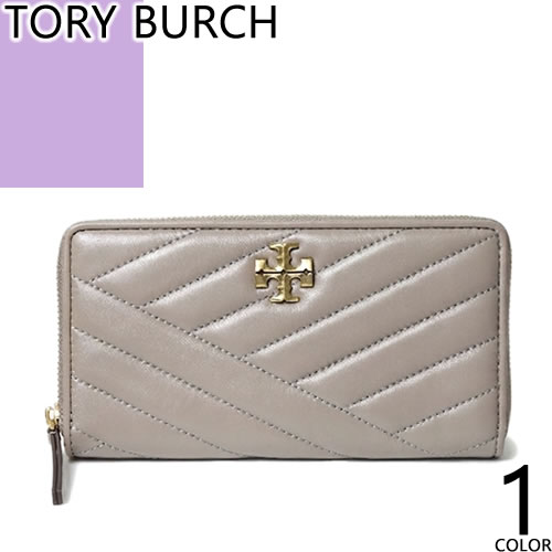 トリーバーチ TORY BURCH 銭入れ 長銭入れ キラ レディース ダブルT ラウンドチャック キルティングなめし革 ブランド名 本革 好いたらしい 薄墨色 KIRA CHEVRON ZIP CONTINENTAL WALLET 90348 [ネコポス送りとどける]