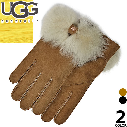 女性 アグ Glove 送料無料 オーストラリアを代表するシープスキンブランドugg アグ の本革手袋 シープスキン仕様で手首周のファーがポイント Bow ブラック 黒 黒 Long Glove 暖かい ブラック 小さめ ブランド シープスキン Ugg 革 プレゼント ギフト かわいい