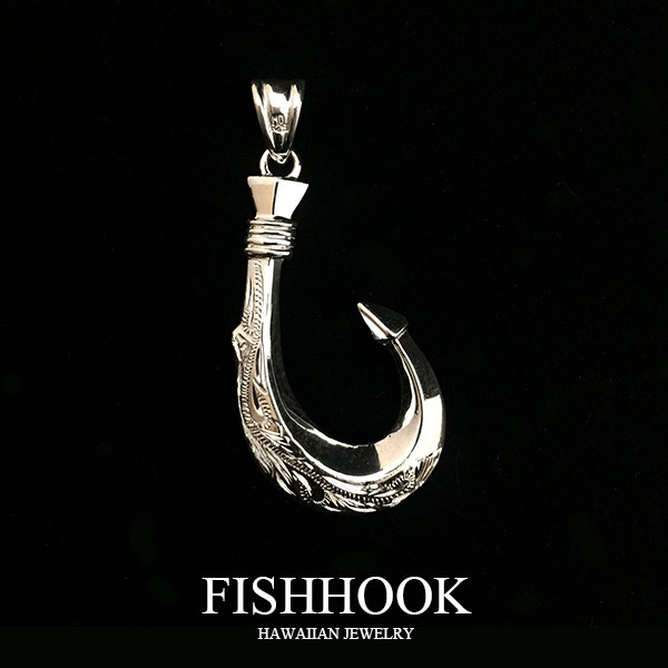 【送料無料】ハワイアンジュエリー　Fishhook Silver925 プレゼント ホワイト　フィッシュフック　シルバー ペンダントトップ ペンダントヘッド レディース