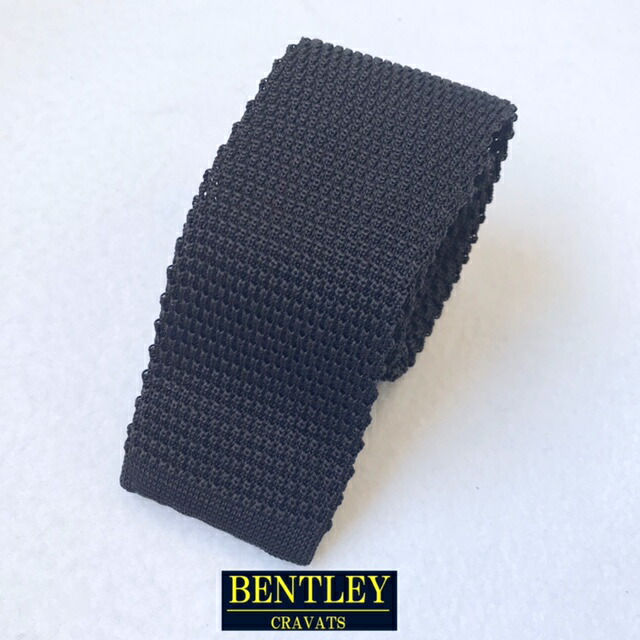 イタリア製 貨物輸送無料 BENTLEY CRAVATS【ベンお盆 クラバッツ】SPECIAL KNIT TIE 編み物五分五分 BLK タイ メンズ(成人男性用)【smtb-m】