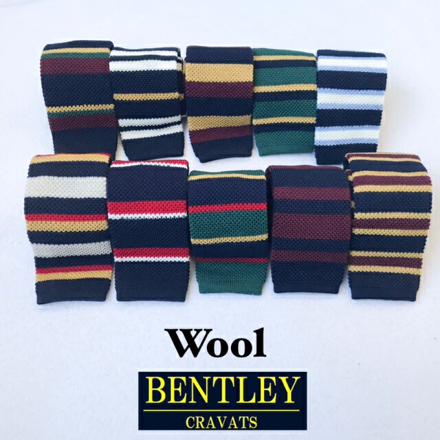 イタリア製 貨物輸送無料 BENTLEY CRAVATS【ベンお盆 クラバッツ】WOOL REGIMENTAL KNIT TIE 金銭登録器メン 編み物五分五分 タイ メンズ(成人男性用)【smtb-m】