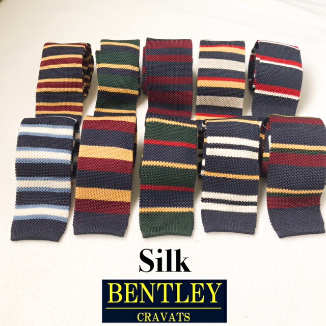 イタリア製 送料無料 BENTLEY CRAVATS【ベントレー クラバッツ】SILK REGIMENTAL KNIT TIE レジメン ニットタイ ネクタイ メンズ(男性用)【smtb-m】