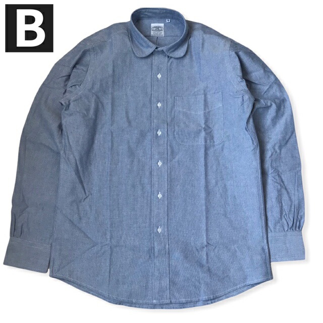 送料無料 Baggy2 Ox 長袖 Round S メンズ 男性用 ラウンドカラーシャツ オックスフォード L