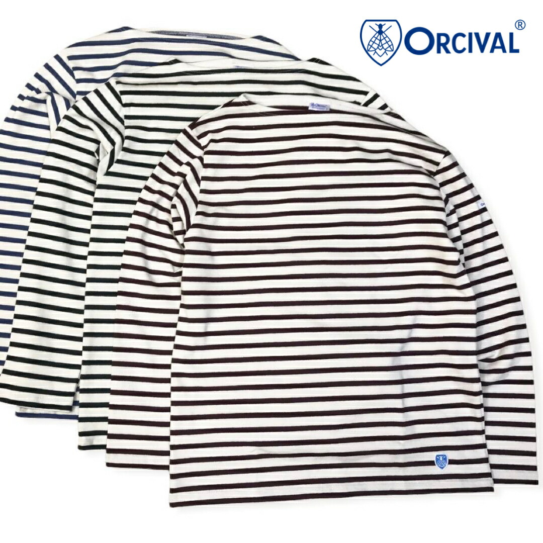 フランス共和国製 貨物輸送無料 ORCIVAL【オーシバル(オーチバル)】BOAT NECK L/S 猪牙のど首 メンズ(成人男性用)【smtb-m】