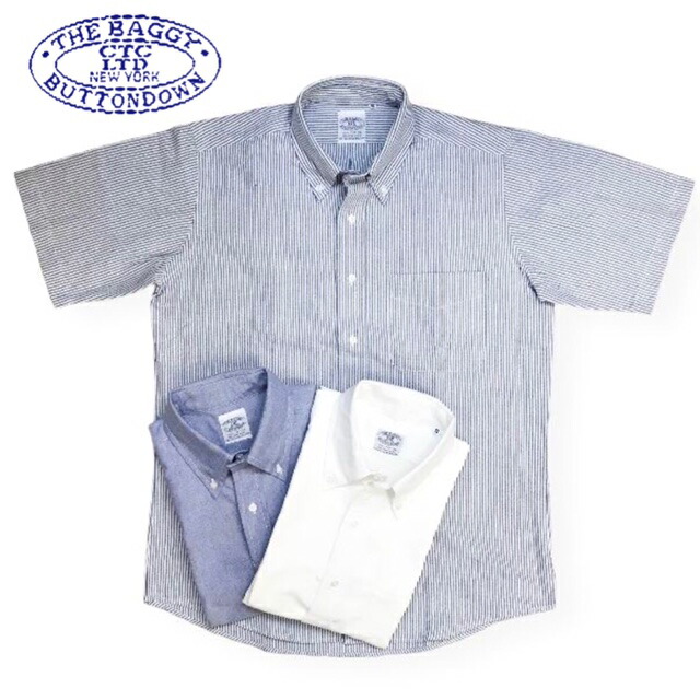 送料無料 BAGGY【バギー】2 OX B.D S/S 半袖 カラー オックスフォードシャツ ボタンダウンシャツ 半袖シャツ 大きいサイズ 対応 メンズ(男性用)【smtb-m】