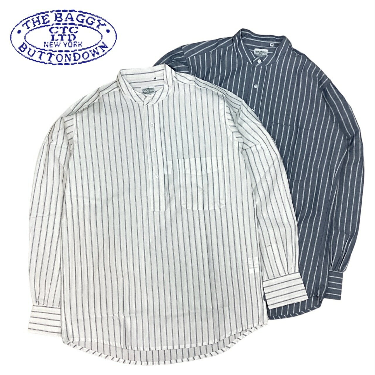 貨物輸送無料 BAGGY【乳母車】2 BAND P/O L/S レイルロードストライプ ティーシャツ ダンス楽隊色つや プルオーバー メンズ(成人男性用)【smtb-m】