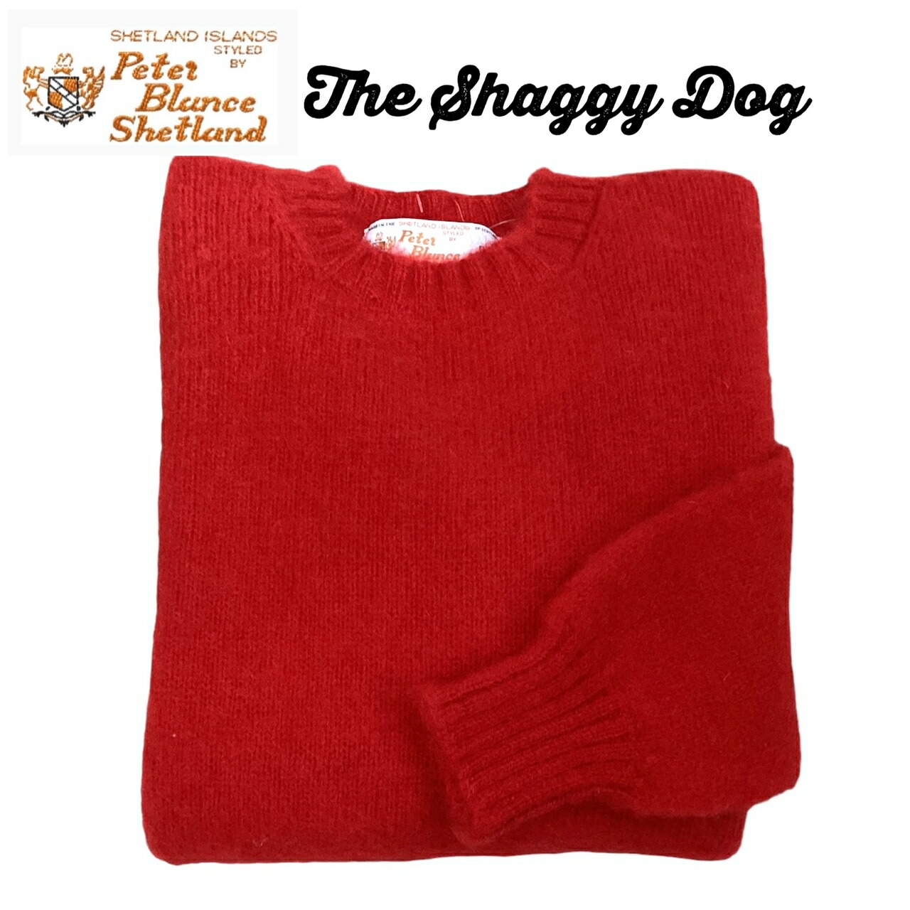 スコットランド製 貨物輸送無料 PETER BLANCE【ピーター平衡にする】500-SCARLET SEAMLESS CREW SWEATER シャギードッグセーター メンズ(成人男性用)【smtb-m】