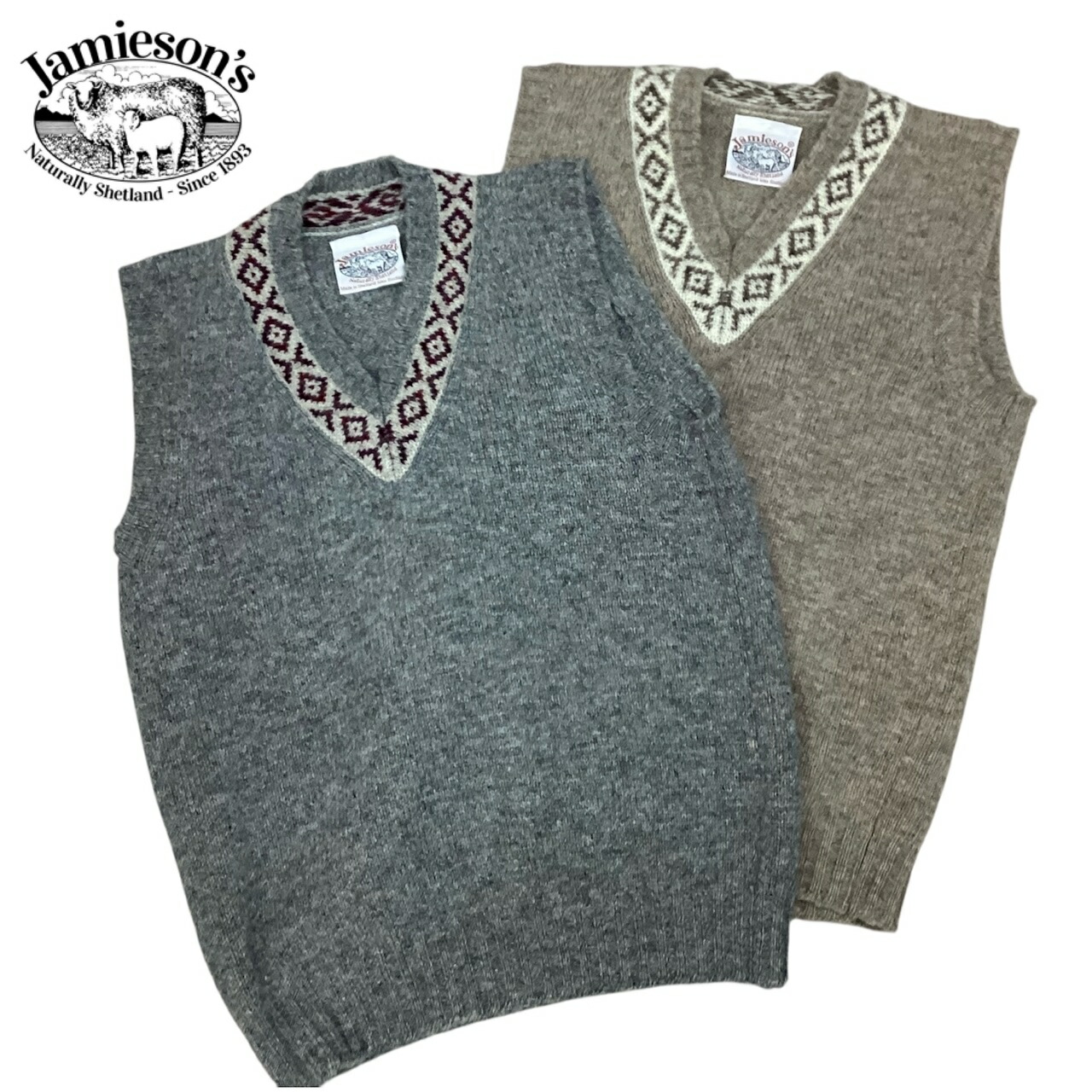 楽天市場】【JAMIESON'S / ジャミーソンズ】 Fairisle V-Neck Vest