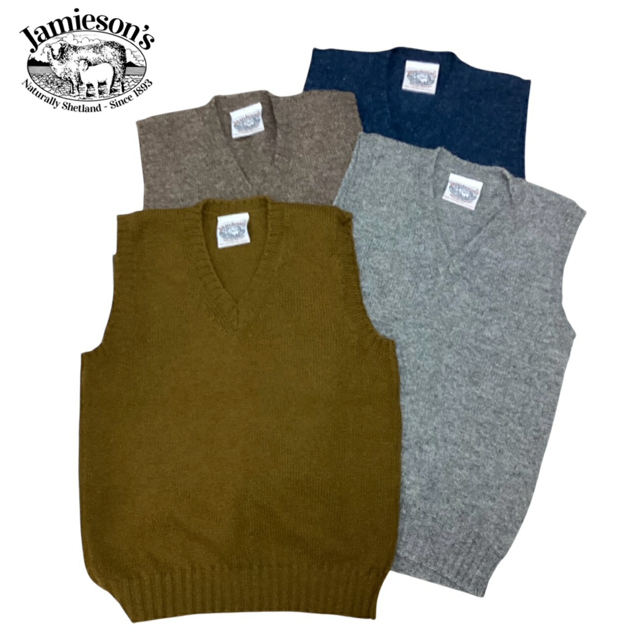 ゆうジャミーソンズ　ウールニットL　カーキ　スコットランド製 楽天市場】スコットランド製 送料無料 JAMIESON'S【ジャミーソンズ