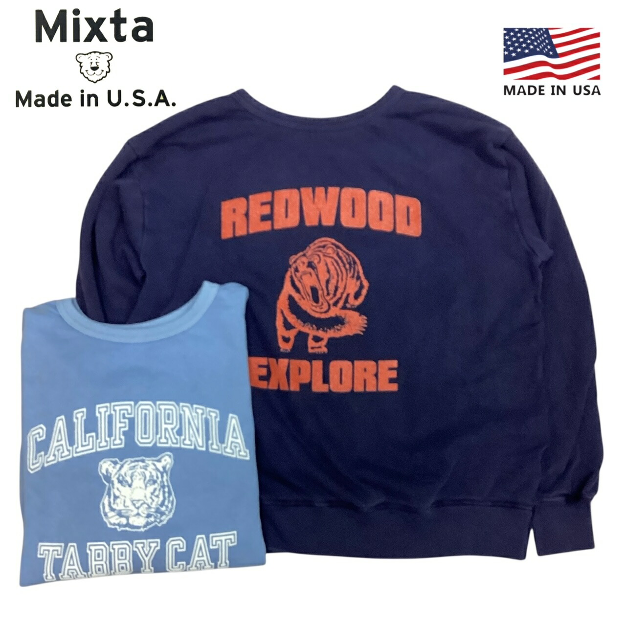 亜米利加製 貨物輸送無料 MIXTA【ミクスタ】P-SWEAT L/S 仕掛けるはたご屋 プリントスウェット メンズ(成人男性用)【smtb-m】