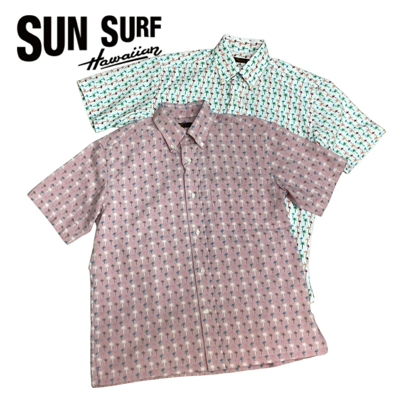 貨物輸送無料 SUNSURF【サンサーフ】PRINT B.D S/S COOLMAX COTTON OXFORD B.D. SHIRT 半袖 刷り上げるティーシャツ メンズ(成人男性用) 【smtb-m】